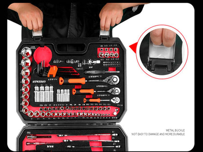  "Comprehensive Automotive Tool Set for Car Repair and Maintenance - Includes Ratchet Wrenches, Sockets, Screwdrivers, and More"