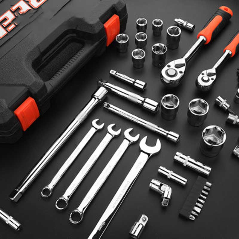 "Comprehensive Automotive Tool Set for Car Repair and Maintenance - Includes Ratchet Wrenches, Sockets, Screwdrivers, and More"