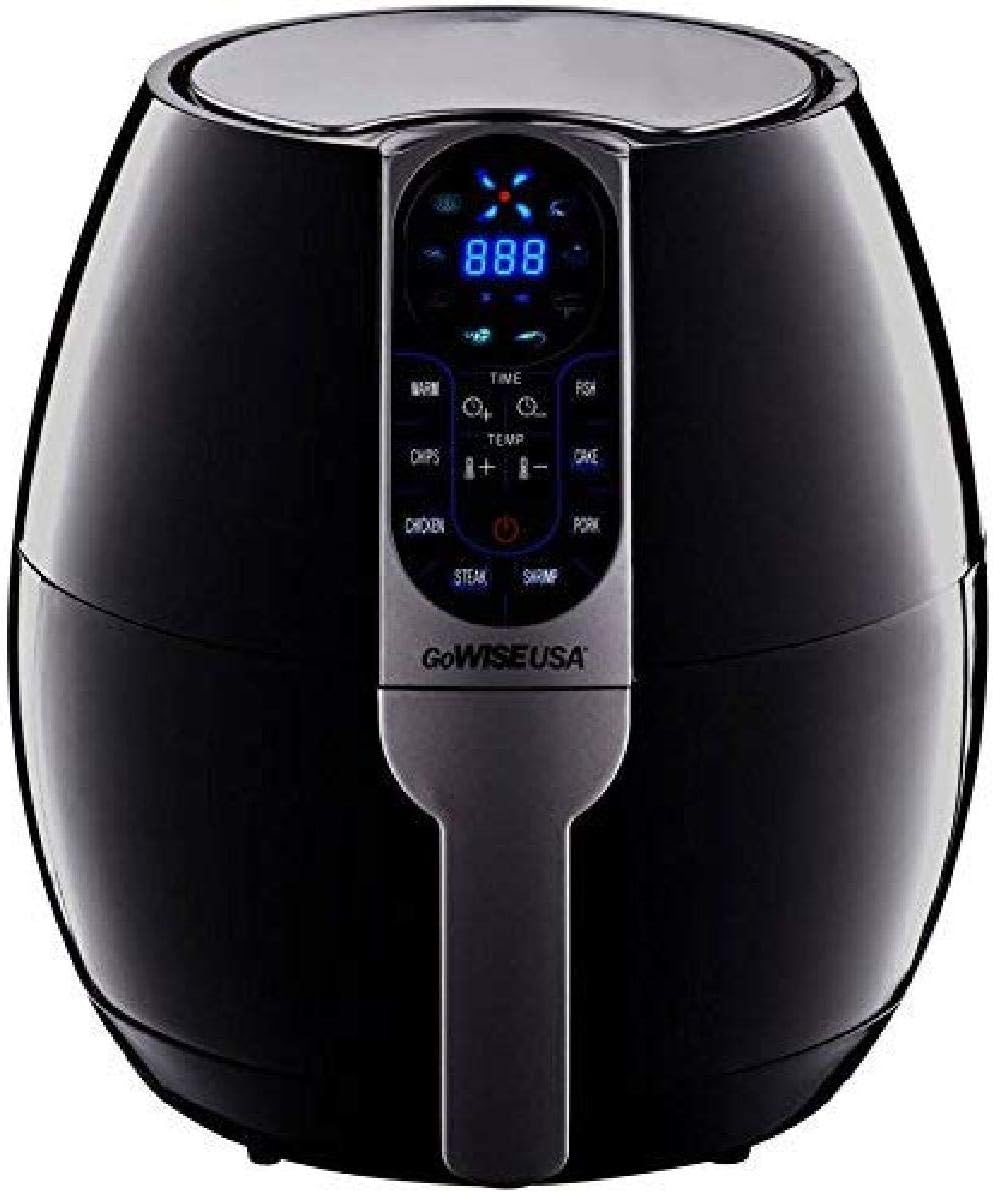 " Black Programmable Air Fryer with 8 Cook Presets, 3.7-Quart Capacity"