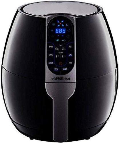 " Black Programmable Air Fryer with 8 Cook Presets, 3.7-Quart Capacity"