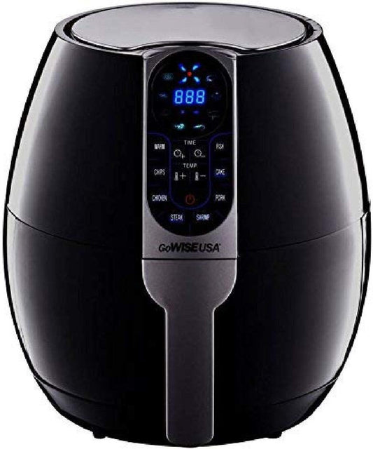 " Black Programmable Air Fryer with 8 Cook Presets, 3.7-Quart Capacity"