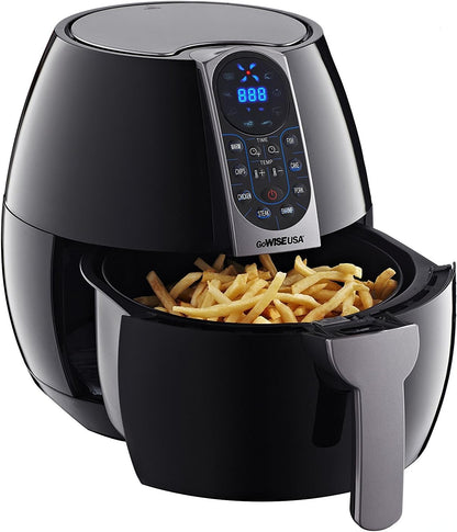 " Black Programmable Air Fryer with 8 Cook Presets, 3.7-Quart Capacity"