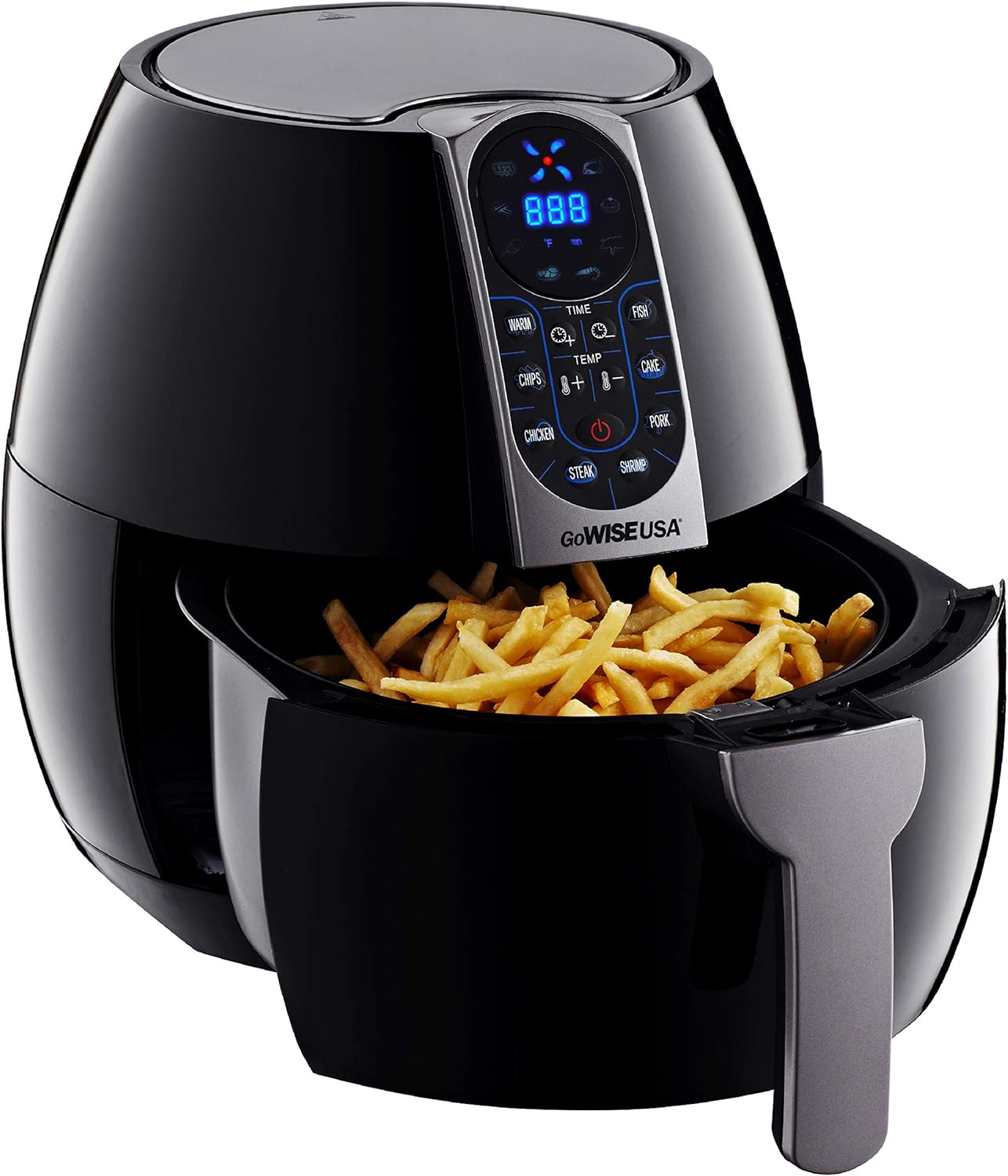 " Black Programmable Air Fryer with 8 Cook Presets, 3.7-Quart Capacity"