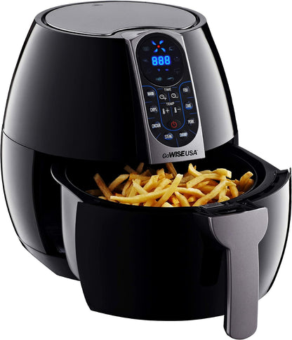 " Black Programmable Air Fryer with 8 Cook Presets, 3.7-Quart Capacity"