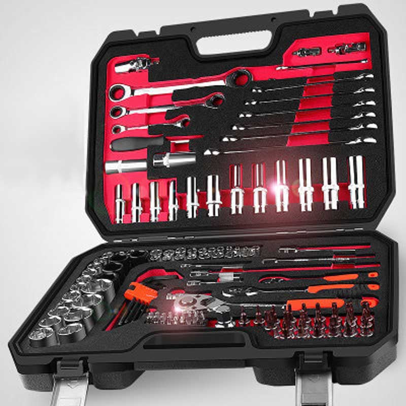  "Comprehensive Automotive Tool Set for Car Repair and Maintenance - Includes Ratchet Wrenches, Sockets, Screwdrivers, and More"